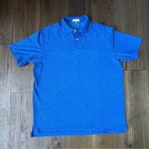 Peter Millar Performance Jersey Polo Men's Extra Large Blue golf shirt tennis